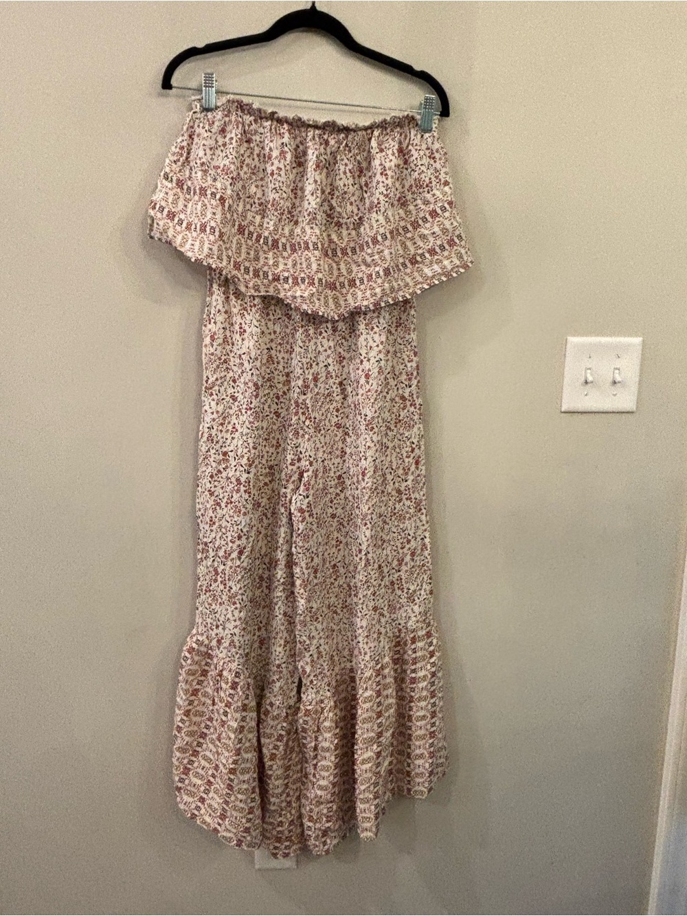 Japna Blush Floral Off-Shoulder Jumpsuit 0252